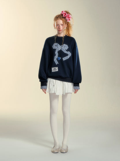 Embroidered Origami Bow Sweatshirt