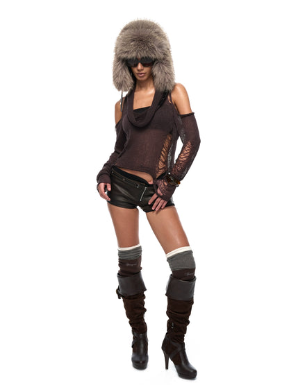 Split-Detail Over-Knee Knit Socks