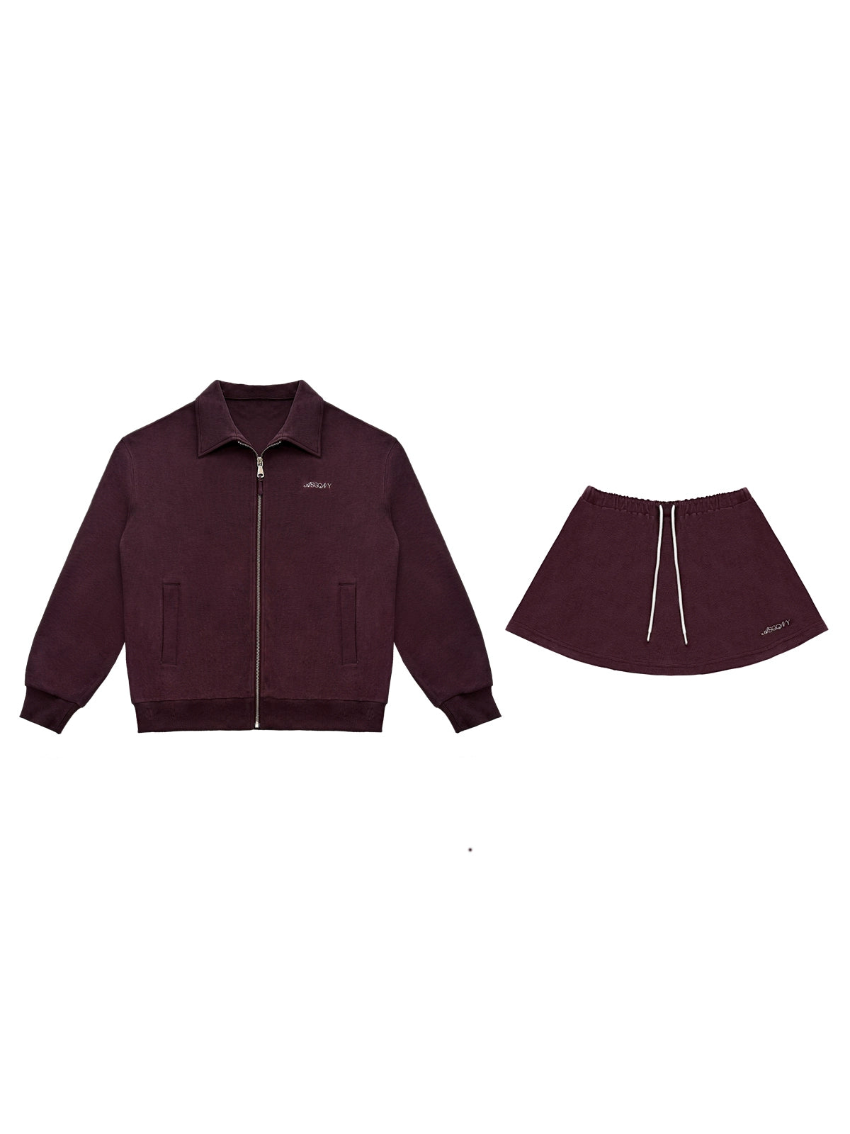 Sports Embroidered Polo Collar Jacket &amp; Shorts Set