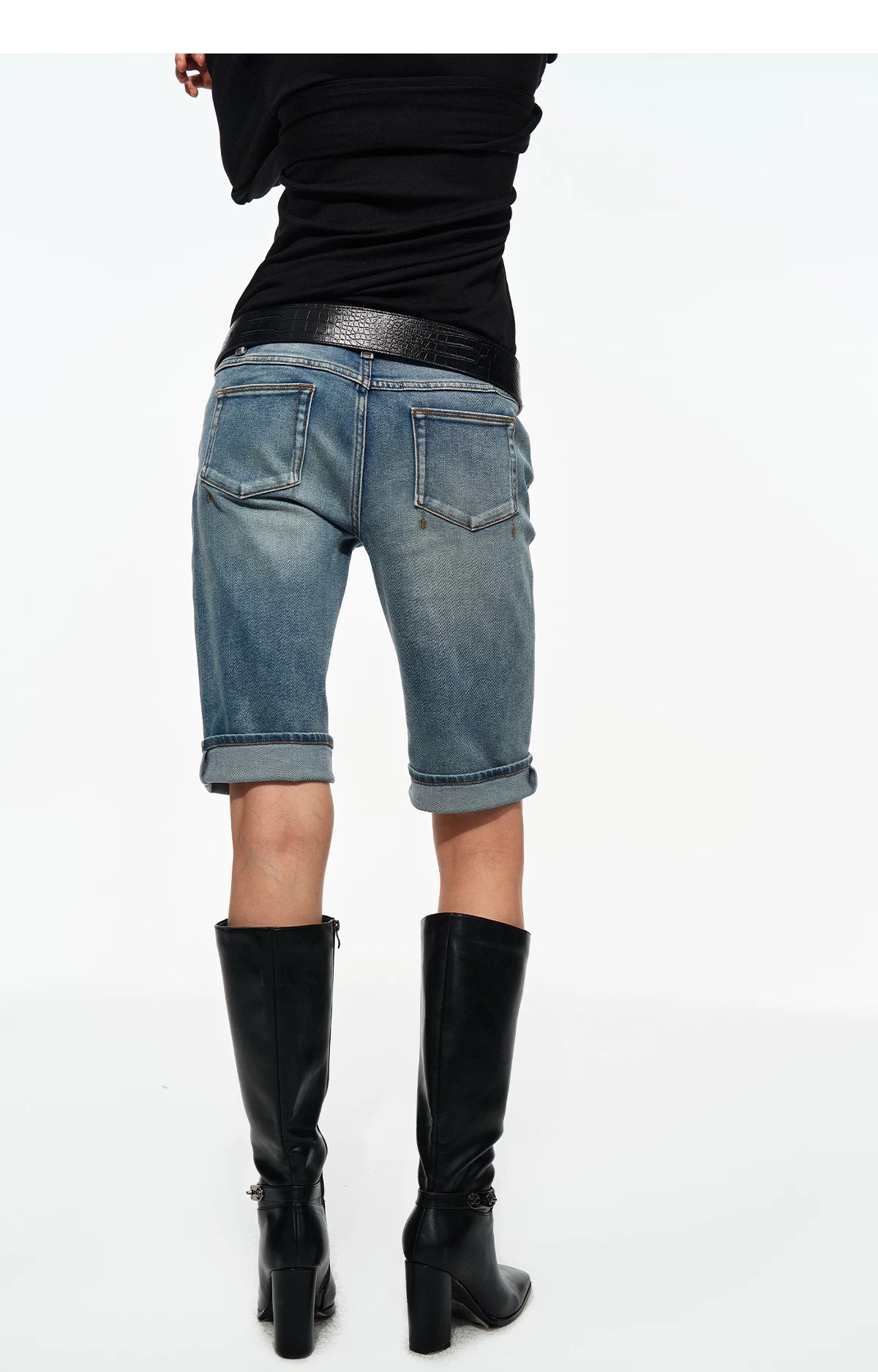 Vintage Wash Denim Shorts