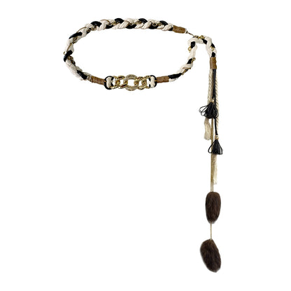 Bohemian Handcrafted Metal Chain Fringe Belt