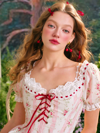 Audrey Garden Corset Floral Maxi Dress