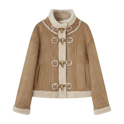 Horn-Button Sherpa Jacket