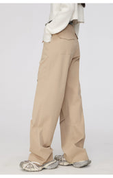 Black & Khaki Star Pleated Utility Wide-Leg Pants - CHINASQUAD