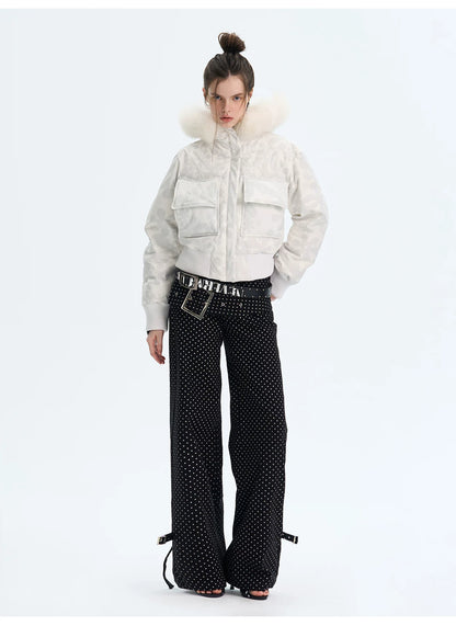 Vintage Printed Short Down Jacket