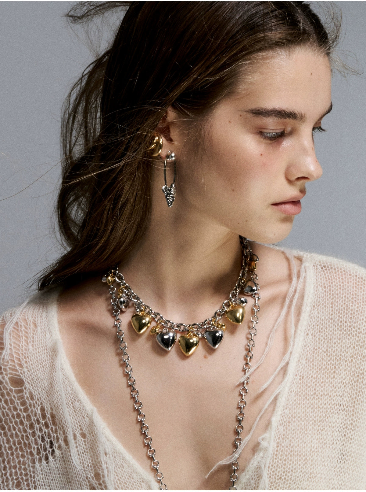 Silver Pearl Layered Necklace