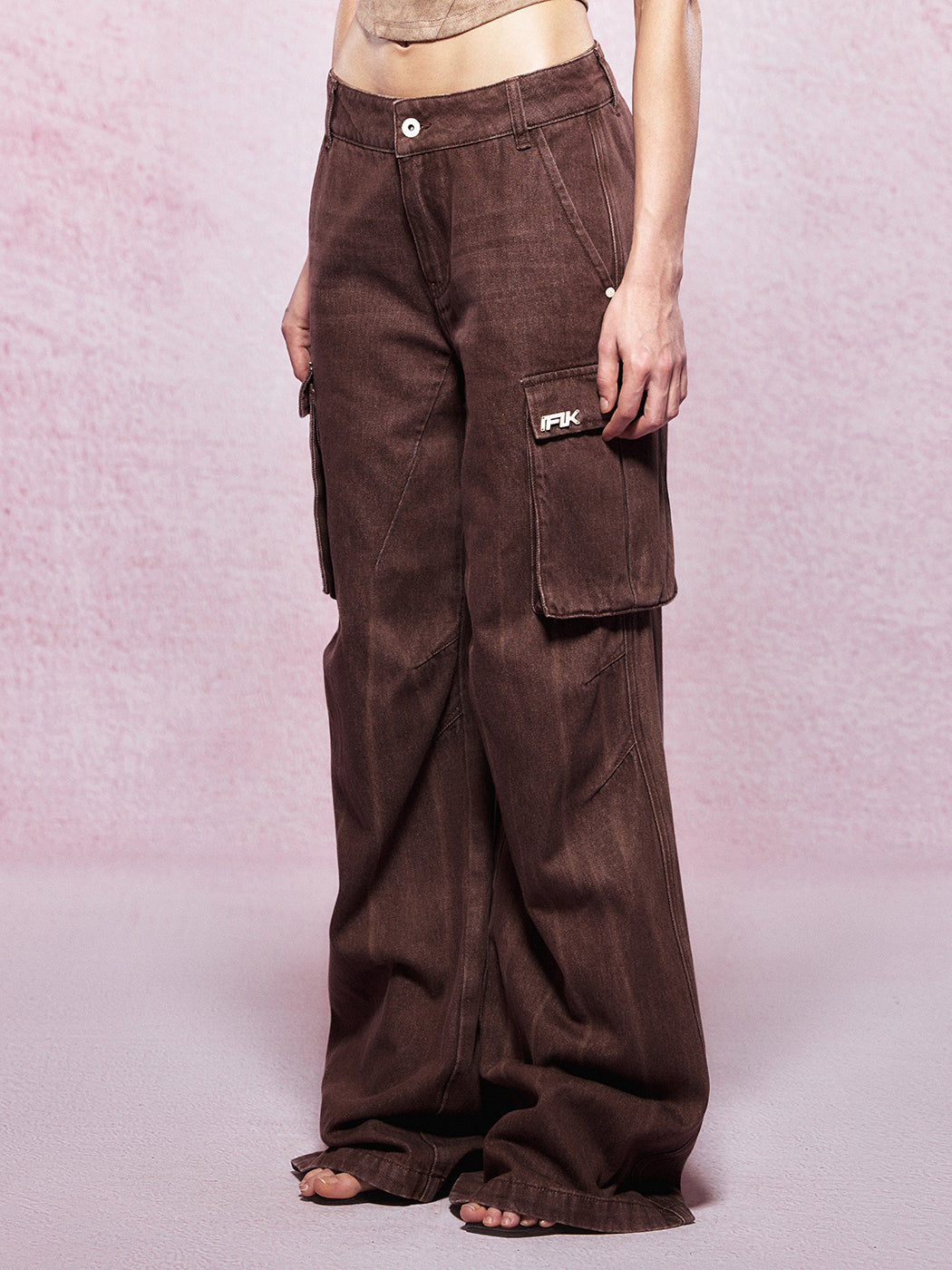 Brown Vintage Wide-leg Pants - CHINASQUAD