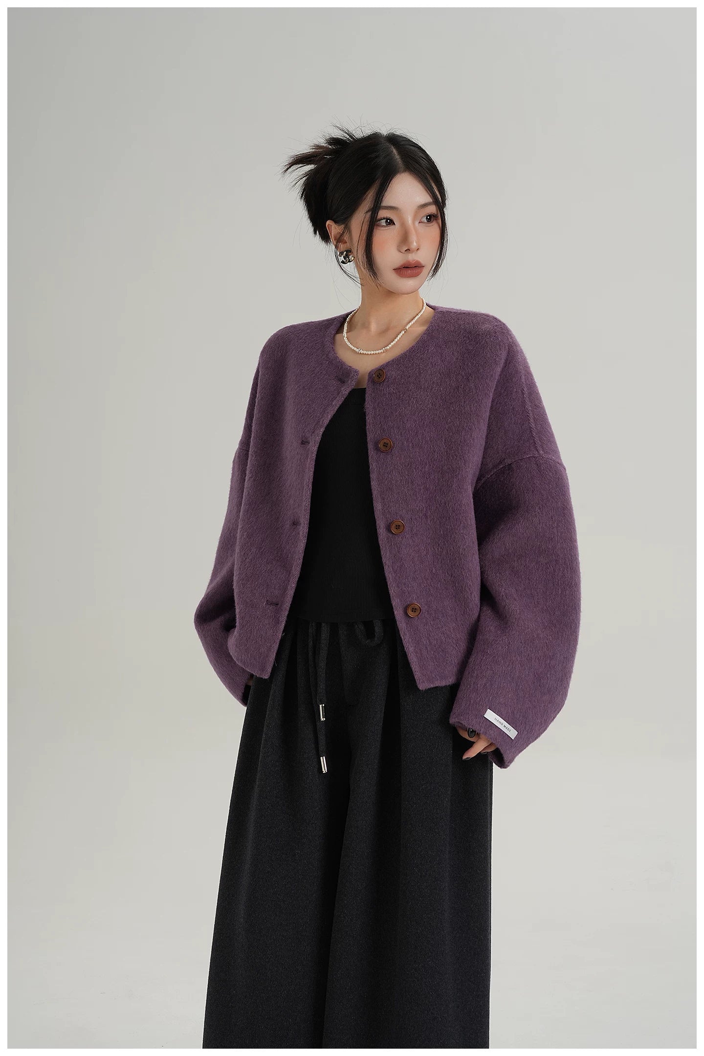 Relaxed-Fit Cropped Double-Faced Wool Jacket