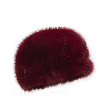 Angora-Touch Faux Fur Flat Cap