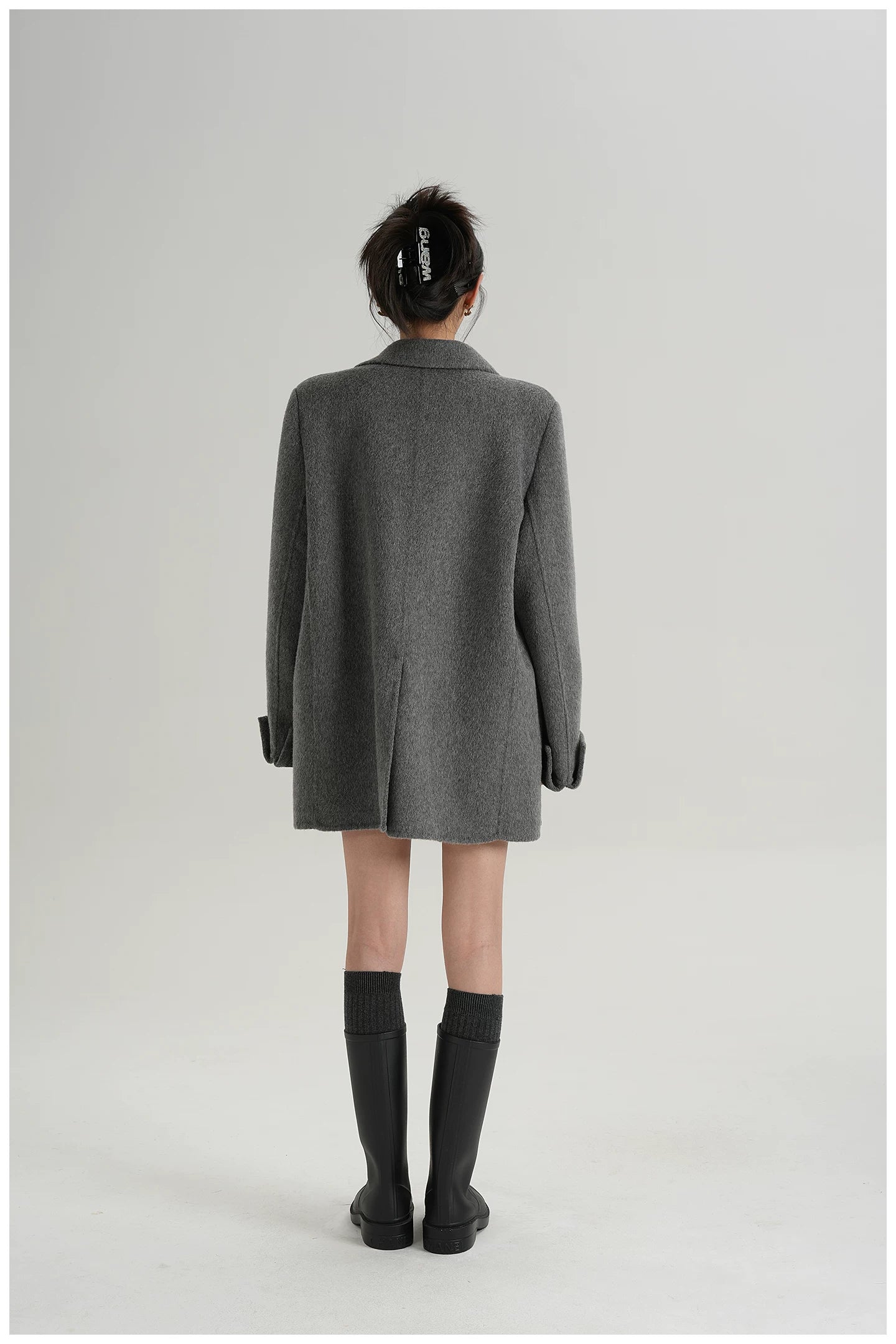 Mid-Length Double-Faced Wool Blazer