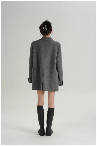 Mid-Length Double-Faced Wool Blazer