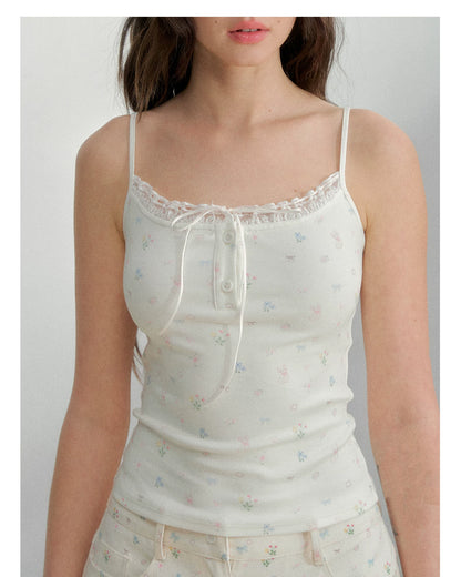Sweet Oxygen Cotton Lace Trim Camisole