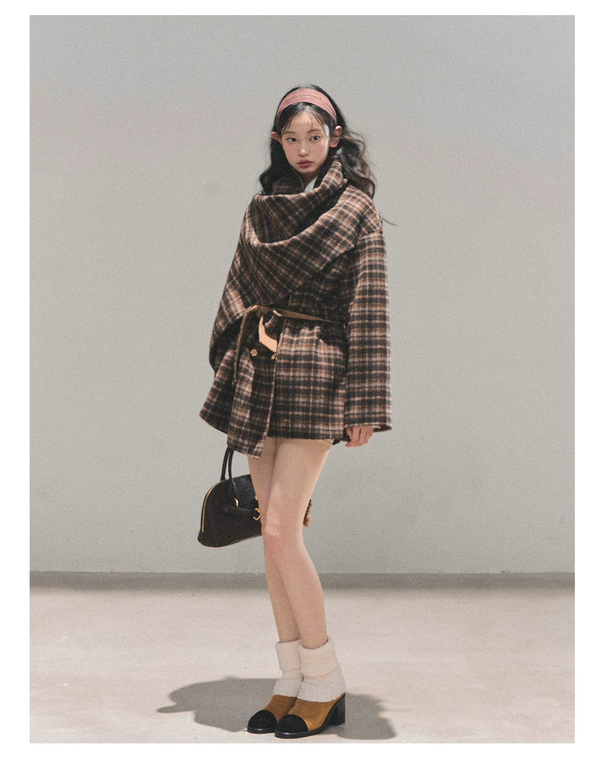 French British-Style Wool Coat