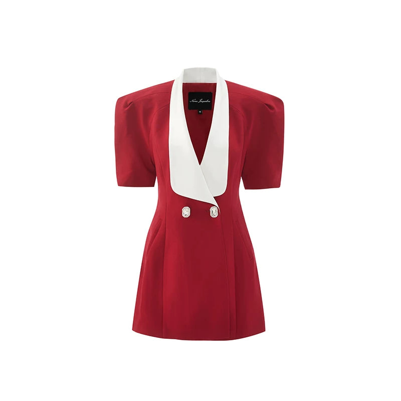 Puff Sleeve Cut-Out Open-Back Dress
