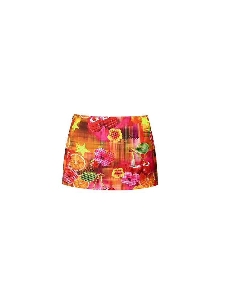 Fruit Printed Bodycon Mini Skirt - CHINASQUAD