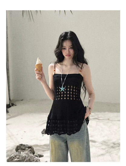 “The Space Between” Open-Shoulder Knit Camisole