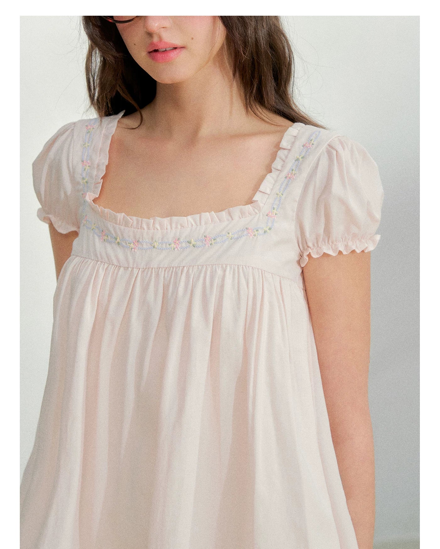 Embroidered Lace Patchwork Babydoll Dress