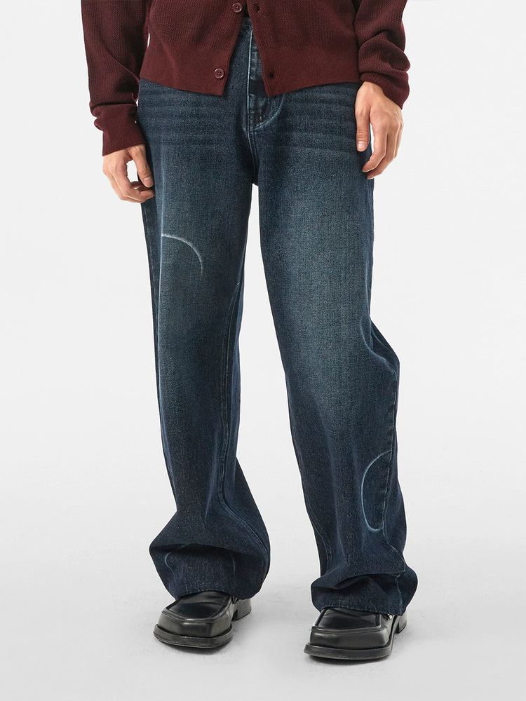 Washed Straight-Leg Jeans - CHINASQUAD