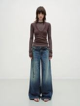 Vintage Blue Washed Wide-Leg Jeans - CHINASQUAD