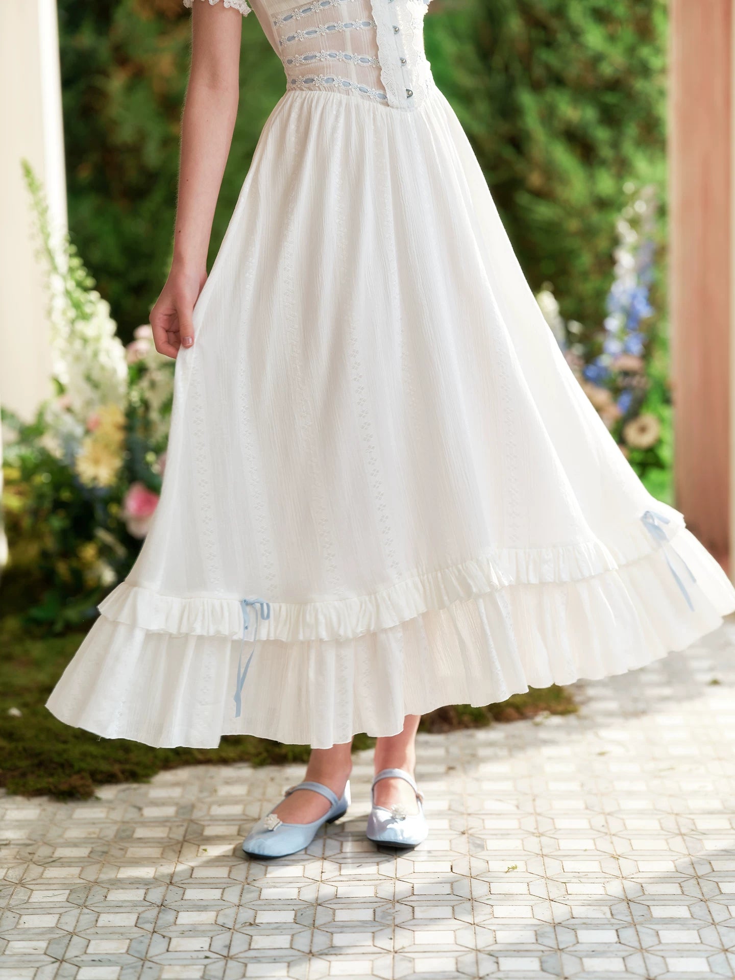 Beloved White Pages Corset Maxi Dress
