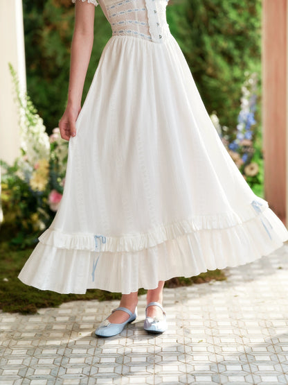 Beloved White Pages Corset Maxi Dress