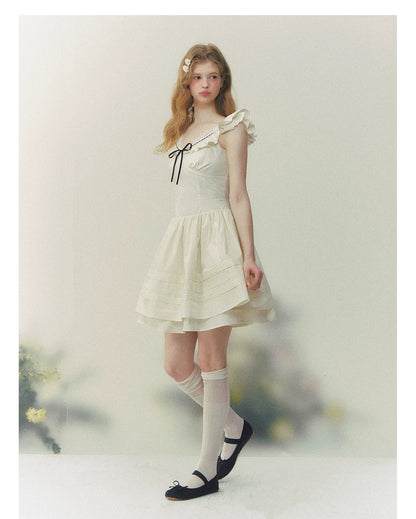 Seine Girl Ruffle Sleeve Dress
