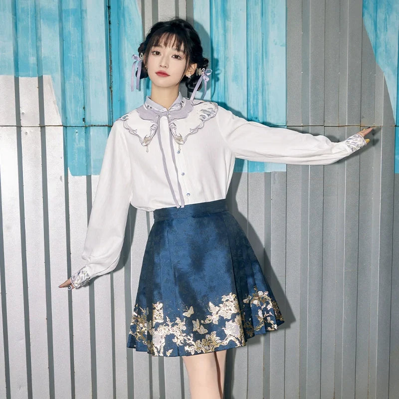 (Final Sale) "春黛" Modern-style Hanfu Skirt