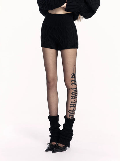 Knit Sweater &amp; Shorts Two-Piece Set