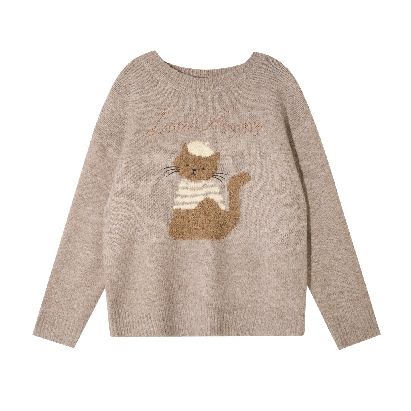 Animal Jacquard Embroidered Knit Sweater