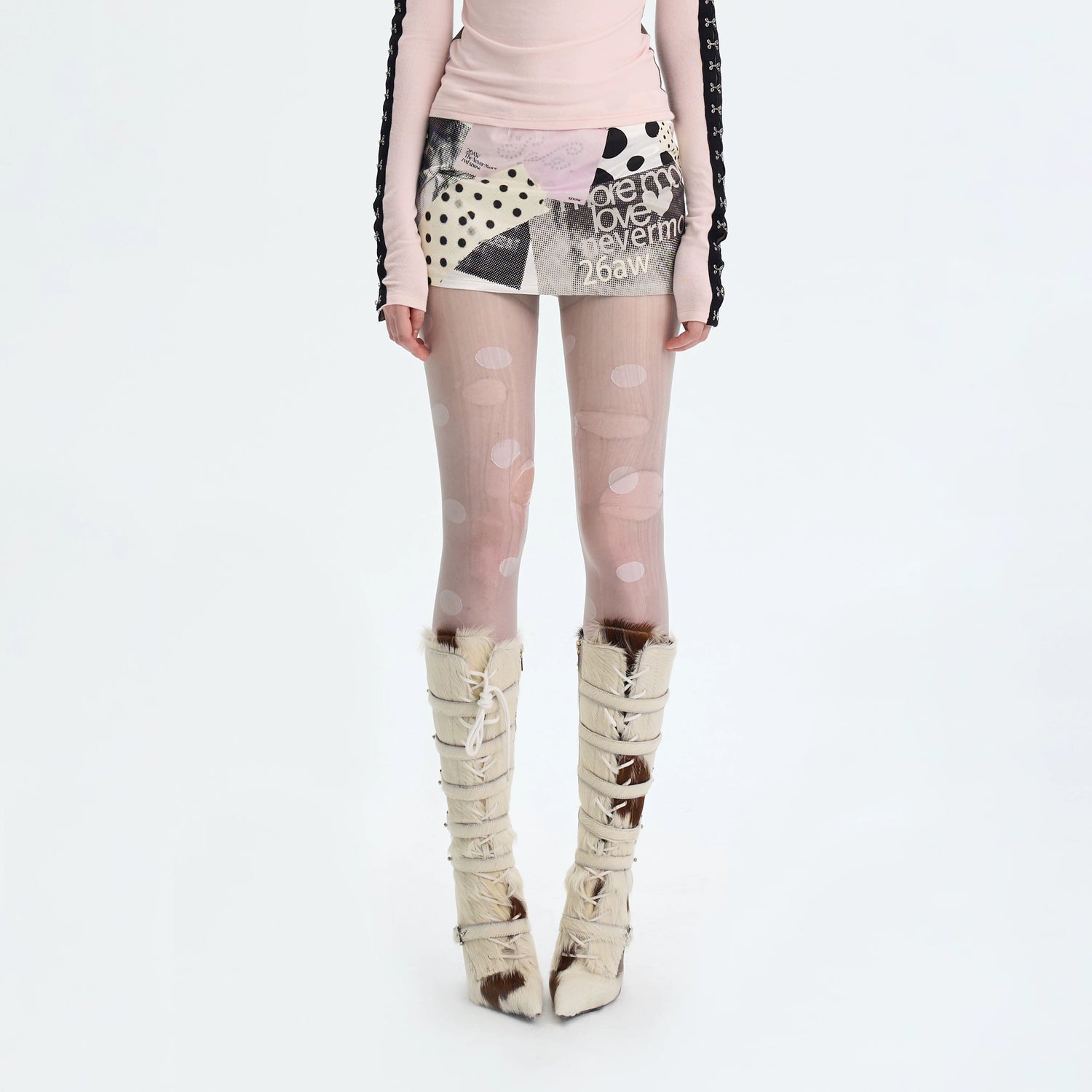 Low-Rise Printed Bodycon Mini Skirt