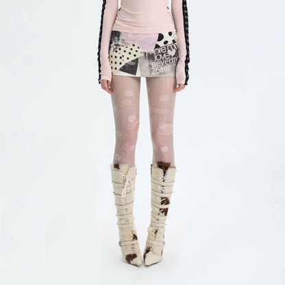 Low-Rise Printed Bodycon Mini Skirt