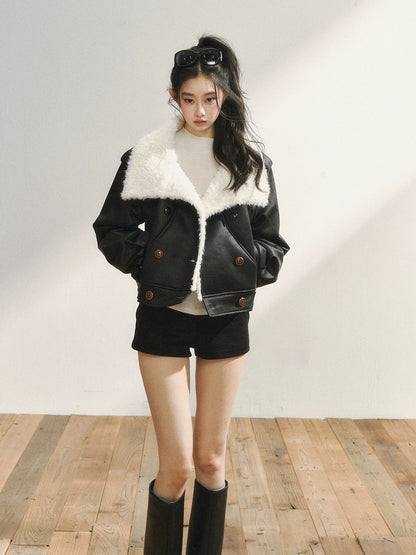 Black High-Waist Bodycon Mini Shorts