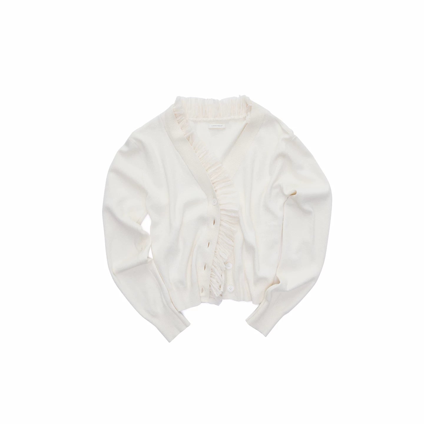 Ruched Trim Acetate-Blend Knit Cardigan