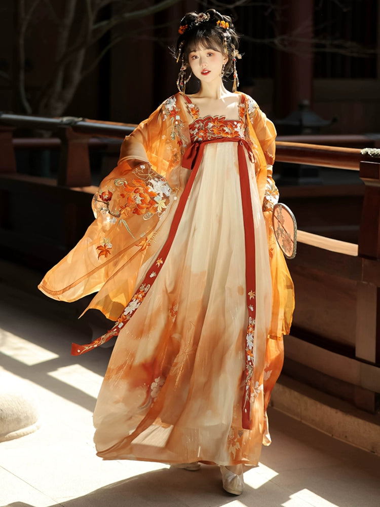 &quot;金枫玉树&quot; Tang Dynasty Hanfu Set