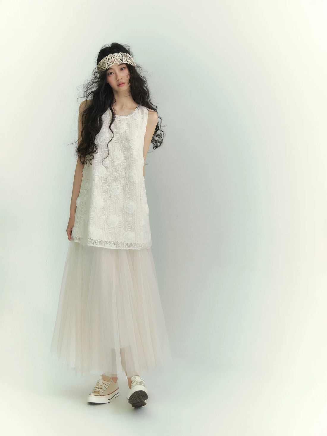 SOMESOWE Textured Floral Sleeveless Dress – view 11
