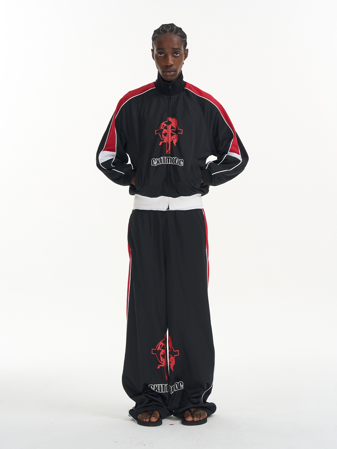 Sport Print Panel Track Pants