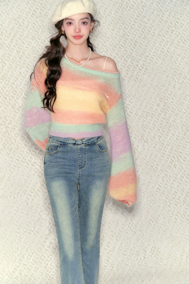 Multicolored Coral Fleece Knitted Sweater - CHINASQUAD