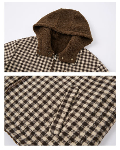 Reversible Plaid Fleece Patchwork Jacket