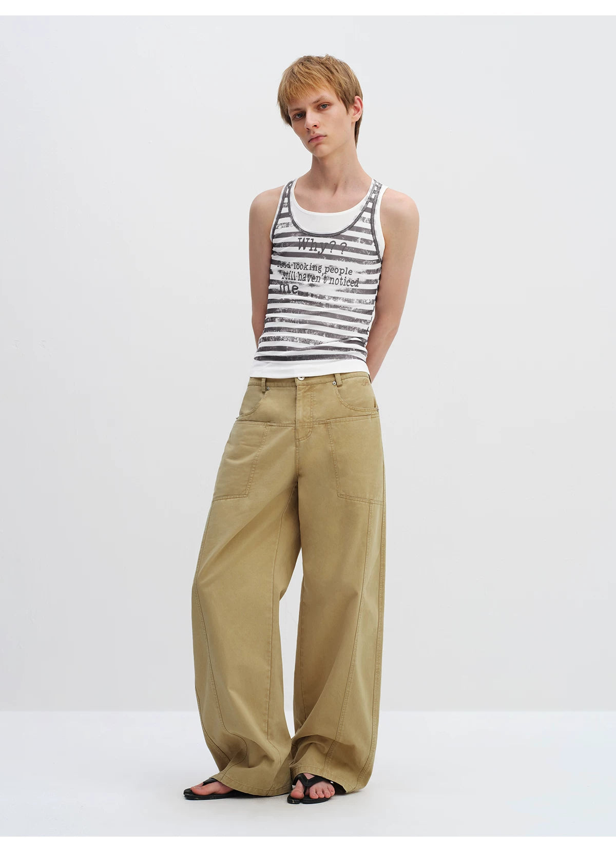 Layered Stripe Logo Tank Top