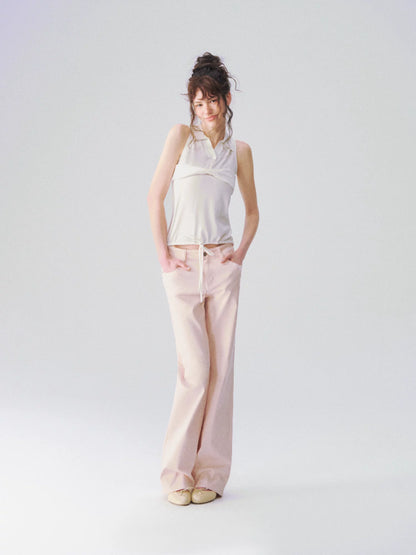 Twist-Knot Polo Neck Sleeveless Top
