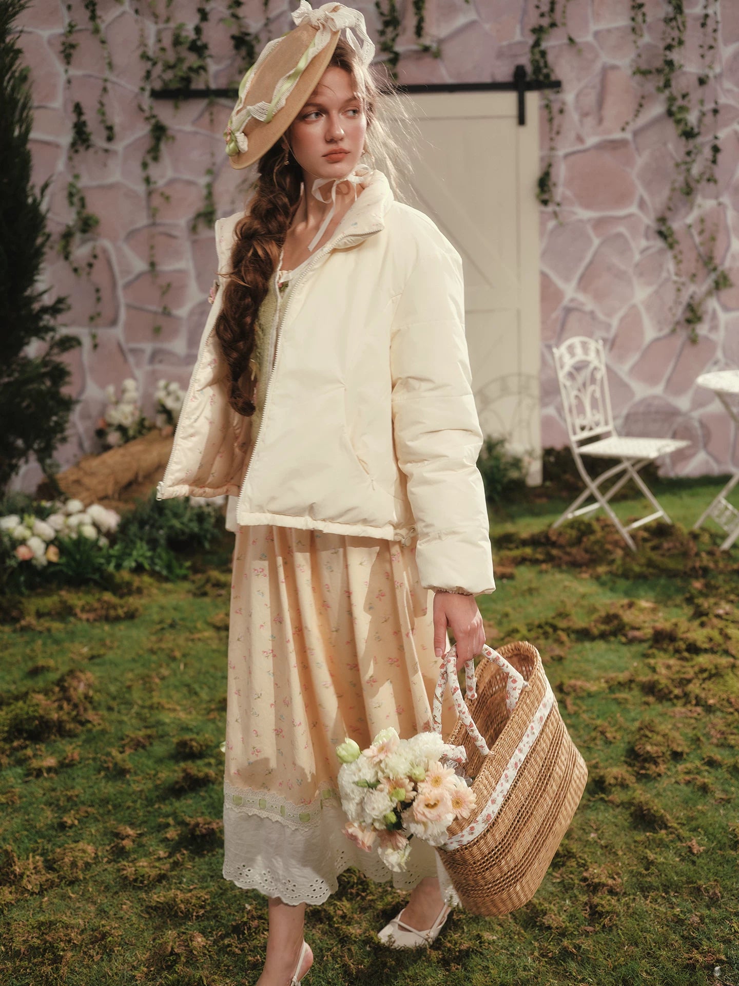 French Cropped Down Puffer Jacket