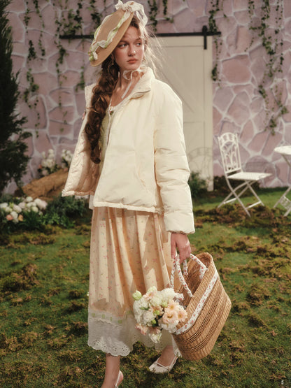 French Cropped Down Puffer Jacket