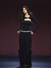 Two-Piece Color-Block Twist Waist Blouse - CHINASQUAD