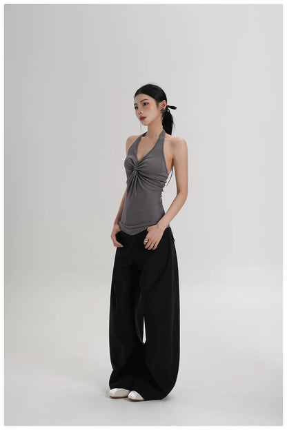 Silk-Blend Draped Halterneck Camisole