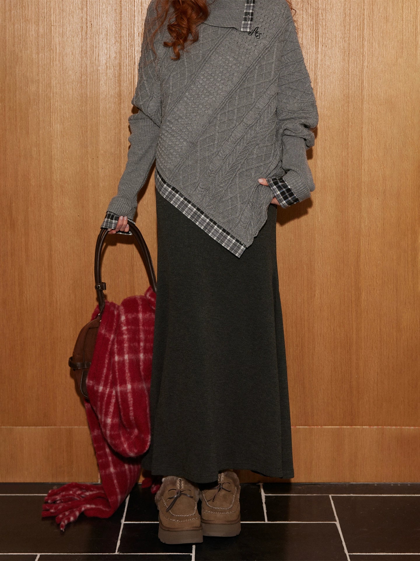 Fishtail Knit Midi Skirt