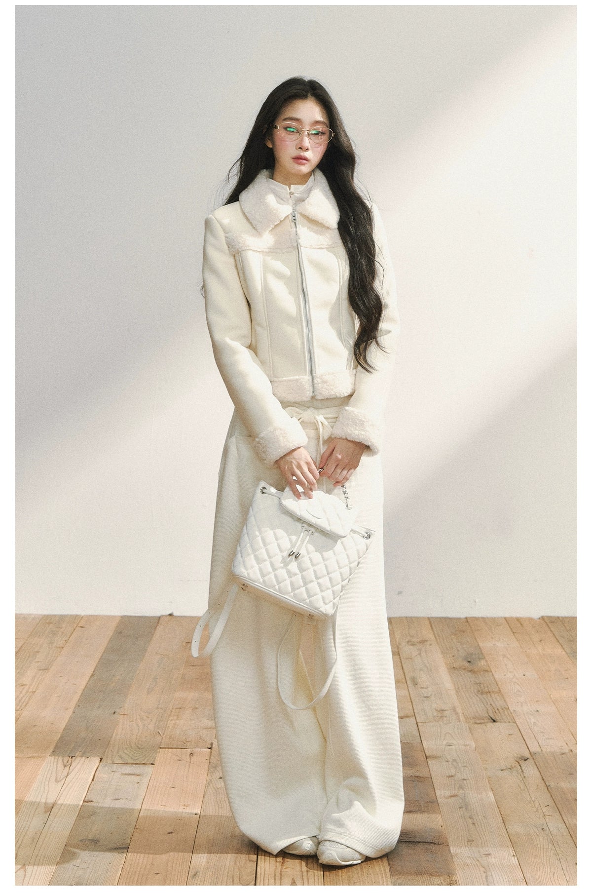 White Minimalist Relaxed Draped Pants