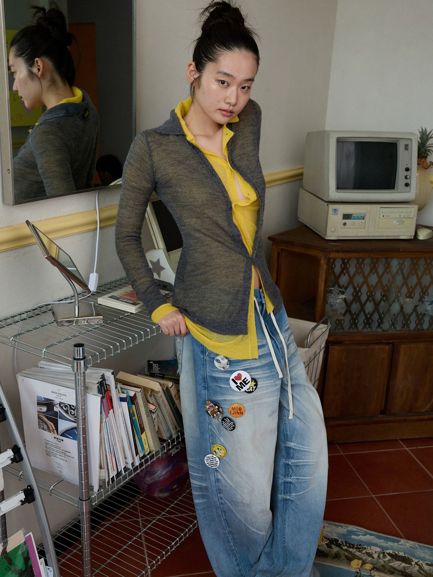 Semi-Sheer Slim Fit Cardigan