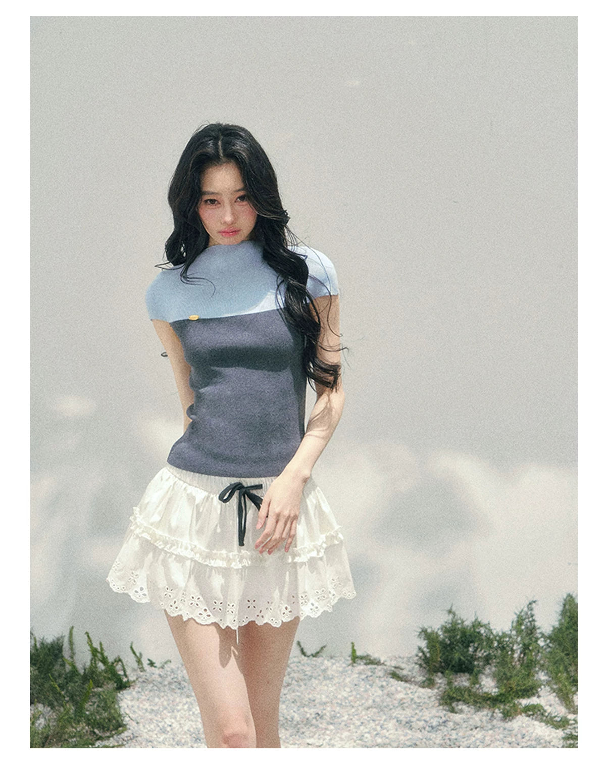 Smoky Mood Knit Crop Top