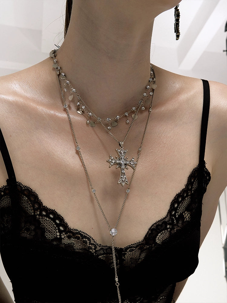 Double-layered Cross Necklace - CHINASQUAD