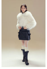 White Turn-down CollarFaux Shearling Coat - CHINASQUAD